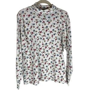 Vintage floral turtleneck long sleeve knit top size large